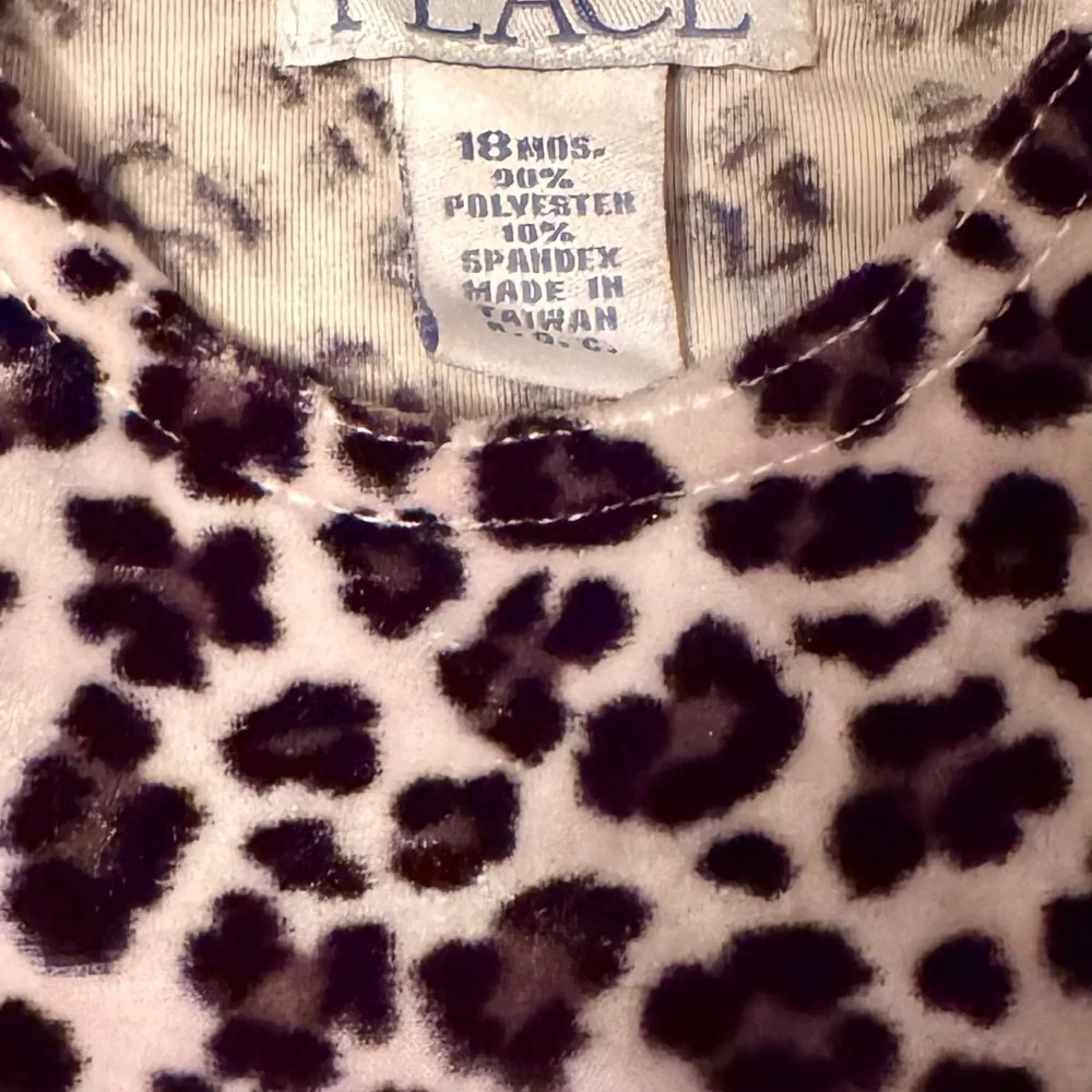 The children’s place two velvet body suits black & leopard print size 18 months
